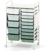 Promotions Riedanti laikymo vežimėlis 15 stalčių 63,5x36,8x87,6 cm žalsvai balta gradientas