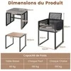Promotions Rotango lauko baldų komplektas, 5 dalių, 45x45x39,5 cm, juoda pilka