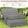 Promotions Rotango sodo suoliuko ir pufų komplektas 2 vietų 164/119x72-111x54,5-88 cm pilka/kreminė