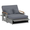 Promotions Rotango sodo suoliuko ir pufų komplektas 2 vietų 164/119x72-111x54,5-88 cm pilka/kreminė