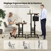 Promotions Sėdėjimo-stovėjimo stalas, reguliuojamo aukščio, 60x30x72-124 cm, natūralus