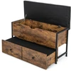 Promotions Sėdmaišis su daiktadėže ir 2 stalčiais 102x40,6x58,4 cm, vintažinė ruda/juoda