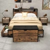 Promotions Sėdmaišis su daiktadėže ir 2 stalčiais 102x40,6x58,4 cm, vintažinė ruda/juoda