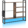 Promotions Sieninė lentyna 107x24x96 cm Juoda LED apšvietimas