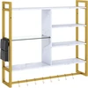 Promotions Sieninė lentyna 107x24x96 cm Balta Metalinė