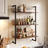 Promotions Sieninė lentyna 3 lygių plūduriuojantis display stovas 53x23x90 cm ruda metalinė