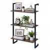 Promotions Sieninė lentyna 3 lygių plūduriuojantis display stovas 53x23x90 cm ruda metalinė