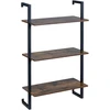 Promotions Sieninė lentyna 3 lygių plūduriuojantis display stovas 53x23x90 cm ruda metalinė