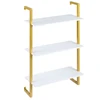 Promotions Sieninė lentyna 53x23x90 cm Balta metalinė konstrukcija