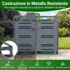 Promotions Šiukšlių dėžės pastogė 132x80x117 cm Pilka Metalinė