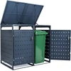 Promotions Šiukšlių dėžių laikymo angaras 132x81,3x116,8 cm Pilkas metalas