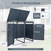 Promotions Šiukšlių dėžių laikymo angaras 132x81,3x116,8 cm Pilkas metalas