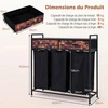 Promotions Skalbinių krepšys 92,5x33x93,5 cm Juoda Kavos spalvos Metalinė konstrukcija Saugojimas