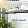 Promotions Skėtis su saulės energija veikiančiomis LED šviesomis ir smėlio maišais Ø300 cm pilkas