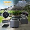 Promotions Skėtis su saulės energija veikiančiomis LED šviesomis ir smėlio maišais Ø300 cm pilkas