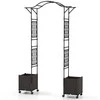 Promotions Sodo arka su 2 savaiminio laistymo vazonais, 207x40x250 cm, juoda
