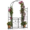 Promotions Sodo arka su varteliais ir vazonų lentynomis, 163x50x220 cm, juoda, metalas