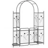 Promotions Sodo arka su varteliais ir vazonų lentynomis, 163x50x220 cm, juoda, metalas