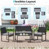 Promotions Sodo baldų komplektas 2 foteliai suoliukas stalas 59x56,5x77,5 cm juoda smėlio spalvos rotangas