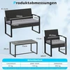 Promotions Sodo baldų komplektas 2 foteliai suoliukas stalas 59x56,5x77,5 cm juoda smėlio spalvos rotangas