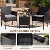 Promotions Sodo baldų komplektas 3 dalių 56x56x81 cm Juodas rotangas