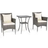 Promotions Sodo baldų komplektas 3 dalių rotango bistro komplektas 57x57x82 cm smėlio spalvos rotangas