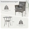 Promotions Sodo baldų komplektas 3 dalių rotango bistro komplektas 57x57x82 cm pilkas rotangas
