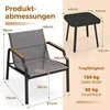 Lauko baldų komplektas Promotions Sodo baldų komplektas, 3 dalių, 70x61x76 cm kėdė, 44x44x42 cm stalas, Pilka