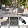 Promotions Sodo baldų komplektas 3 dalių rotango bistro komplektas 57x57x82 cm smėlio spalvos rotangas