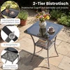 Promotions Sodo baldų komplektas 3 dalių rotango bistro komplektas 57x57x82 cm pilkas rotangas