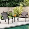 Lauko baldų komplektas Promotions Sodo baldų komplektas, 3 dalių, 70x61x76 cm kėdė, 44x44x42 cm stalas, Pilka