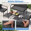 Promotions Sodo baldų komplektas 4 dalių, rotango stalas, kėdės, dvivietė sofa, pilka
