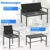 Promotions Sodo baldų komplektas 4 dalių, rotango stalas, kėdės, dvivietė sofa, pilka