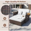 Promotions Sodo baldų komplektas, atlošiama poilsio sofa su pufiku, balto ratano