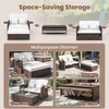 Promotions Sodo baldų komplektas, atlošiama poilsio sofa su pufiku, balto ratano