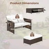 Promotions Sodo baldų komplektas, atlošiama poilsio sofa su pufiku, balto ratano