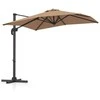 Promotions Sodo skėtis su pasvirusia stiebu, 245x245x238 cm, rudas