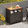 Promotions Sodo spintelė 90x53x86 cm Ruda rotango ir akacijos mediena