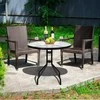 Promotions Sodo stalas, 70x70x70 cm, juodas, grūdintas stiklas ir metalas