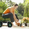 Promotions Sodo vežimėlis su įrankių padėklu ir 360° pasukamu sėdimu 97x43x48-53 cm žalias
