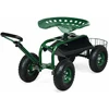 Promotions Sodo vežimėlis su įrankių padėklu ir 360° pasukamu sėdimu 97x43x48-53 cm žalias