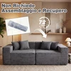 Promotions Sofa 204x89x64 cm Pilka aksominė medžiaga