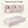 Promotions Sofa-lova 192.5x108.5x32 cm Balta vilna Sulankstoma