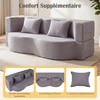 Promotions Sofa-lova 192,5x108,5x32 cm Pilkas flisas Sulankstoma