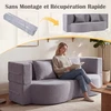 Promotions Sofa-lova 192,5x108,5x32 cm Pilkas flisas Sulankstoma