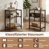 Promotions Šoninis staliukas 40x30x61 cm rudas, įkrovimo stotelė, laikymo lentynos, metalas
