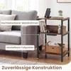 Promotions Šoninis staliukas 40x30x61 cm rudas, įkrovimo stotelė, laikymo lentynos, metalas