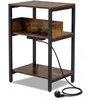 Promotions Šoninis staliukas 40x30x61 cm rudas, įkrovimo stotelė, laikymo lentynos, metalas