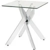 Promotions Šoninis staliukas, 50x50x57 cm, sidabrinis, grūdintas stiklas ir metalas