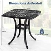 Promotions Šoninis staliukas, 54x54x53 cm, juodas, lietas aliuminis, atsparus oro sąlygoms